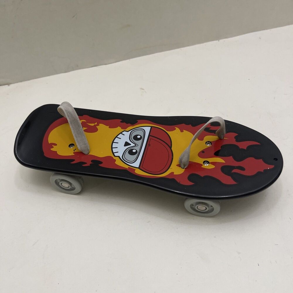 Build a Bear Black Skull & Flames Skateboard 9 1/4” Plush Accessory - Picture 2 of 7